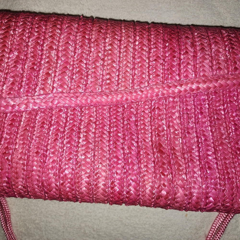 Orsini straw pink purse